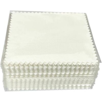 OEM Schmuckreinigungstücher – Mikrofasertücher Zum Polieren – Glanz Wiederherstellen – Einzeln Verpackt – 50 Stück – Weiß OEM Schmuckreinigungstücher – Mikrofasertücher Zum Polieren – Glanz Wiederherstellen – Einzeln Verpackt – 50 Stück – Weiß