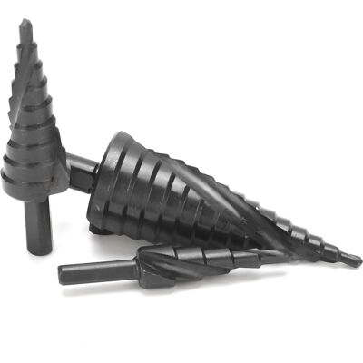 HEAT 3-teiliges Stufenbohrer-set Aus Hochgeschwindigkeitsstahl Mit 3 Verschiedenen Spezifikationen Zum Stanzen Von Löchern HEAT 3-teiliges Stufenbohrer-set Aus Hochgeschwindigkeitsstahl Mit 3 Verschiedenen Spezifikationen Zum Stanzen Von Löchern