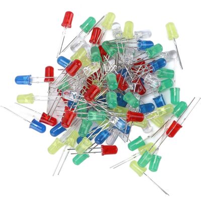 HEAT 100 Stück Led-leuchtdioden 3 Mm/5 Mm, Verschiedene Farben, Ungiftige, Energiesparende Dioden, Set Für Diy-dekorationen (5 Mm) HEAT 100 Stück Led-leuchtdioden 3 Mm/5 Mm, Verschiedene Farben, Ungiftige, Energiesparende Dioden, Set Für Diy-dekorationen (5 Mm)