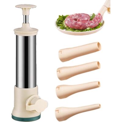 OEM Wurstfüllmaschine – Fleischfüller – Wurst Selber Machen – Edelstahl – 4 Füllrohre – Mehrfarbig OEM Wurstfüllmaschine – Fleischfüller – Wurst Selber Machen – Edelstahl – 4 Füllrohre – Mehrfarbig