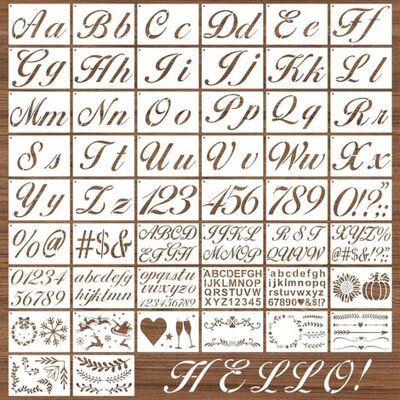 TORMATOR Set Mit 50 Alphabet-schablonen, Zahlen- Und Alphabet-schablonen, Buchstaben- Und Zahlenschablonen, Wiederverwendbare Kalligrafie-schablonen Zum Malen, Für Kunstprojekte Und Diy-dekorationen TORMATOR Set Mit 50 Alphabet-schablonen, Zahlen- Und Alphabet-schablonen, Buchstaben- Und Zahlenschablonen, Wiederverwendbare Kalligrafie-schablonen Zum Malen, Für Kunstprojekte Und Diy-dekorationen