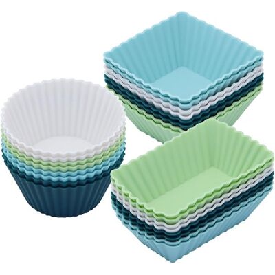 OEM 24 Silikon-muffinformen – Wiederverwendbare Cupcake-körper In 3 Formen (neutrale Farben) OEM 24 Silikon-muffinformen – Wiederverwendbare Cupcake-körper In 3 Formen (neutrale Farben)