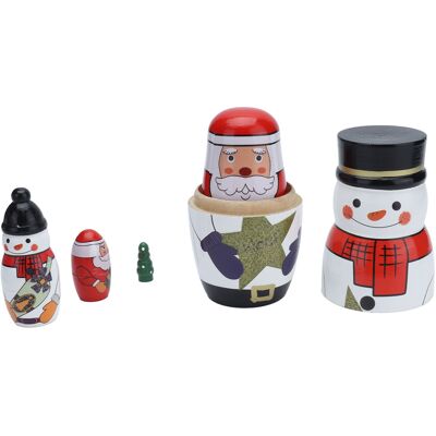 HEAT 5er-pack Glänzende, Runde Matrjoschka-puppen Im Einzigartigen Weihnachtsstil – Attraktive Dekoration Für Festliche Anlässe HEAT 5er-pack Glänzende, Runde Matrjoschka-puppen Im Einzigartigen Weihnachtsstil – Attraktive Dekoration Für Festliche Anlässe