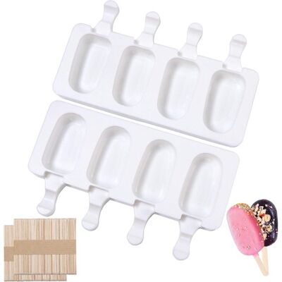 OEM Silikon-eisformen, Eis Am Stiel-formen, Silikon-kuchenform, Eisform-set Mit 100 Holzstielen, Wiederverwendbare Eisform, Diy-eisformen-set OEM Silikon-eisformen, Eis Am Stiel-formen, Silikon-kuchenform, Eisform-set Mit 100 Holzstielen, Wiederverwendbare Eisform, Diy-eisformen-set