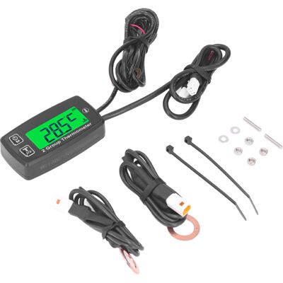 HEAT Digitales Zweikanal-lcd-thermometer Für Motoren, Temperaturanzeige Mit Grüner Hintergrundbeleuchtung, Kompatibel Mit Motorrädern, Booten Und Atvs, Präzise Digitale Anzeige HEAT Digitales Zweikanal-lcd-thermometer Für Motoren, Temperaturanzeige Mit Grüner Hintergrundbeleuchtung, Kompatibel Mit Motorrädern, Booten Und Atvs, Präzise Digitale Anzeige