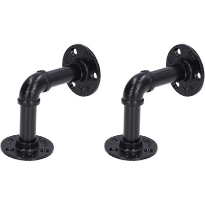 HEAT Rohrregalhalterungen Aus Eisen, Schwarz, Retro-stil, Wandmontage, Schindelverkleidung, Stützrahmen-set HEAT Rohrregalhalterungen Aus Eisen, Schwarz, Retro-stil, Wandmontage, Schindelverkleidung, Stützrahmen-set