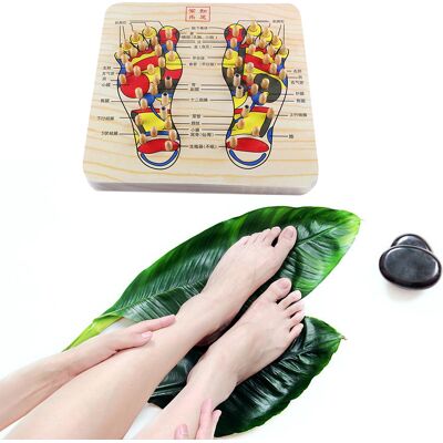 HEAT Fußmassagebrett Aus Holz, Akupunkturpunkt-massagegerät, Reflexzonenkarte HEAT Fußmassagebrett Aus Holz, Akupunkturpunkt-massagegerät, Reflexzonenkarte