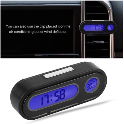 HEAT 2-in-1 Led-digitaluhr Für Den Autoinnenraum: Miniatur-elektronikuhr, Thermometer Und Voltmeter Für Das Armaturenbrett. HEAT 2-in-1 Led-digitaluhr Für Den Autoinnenraum: Miniatur-elektronikuhr, Thermometer Und Voltmeter Für Das Armaturenbrett.
