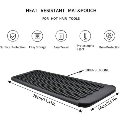 HEAT Hitzebeständige Silikon-reisetasche Für Lockenstab, Glätteisen Und Haarstyling-geräte HEAT Hitzebeständige Silikon-reisetasche Für Lockenstab, Glätteisen Und Haarstyling-geräte
