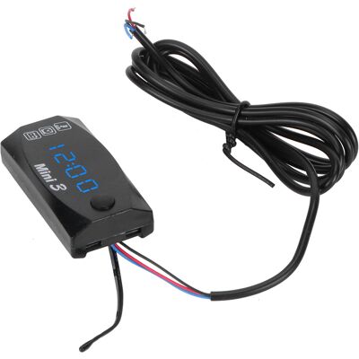HEAT 3-in-1 Wasserdichtes Led-motorradinstrument: Digitaluhr, Thermometer, Voltmeter, Blaues Licht HEAT 3-in-1 Wasserdichtes Led-motorradinstrument: Digitaluhr, Thermometer, Voltmeter, Blaues Licht
