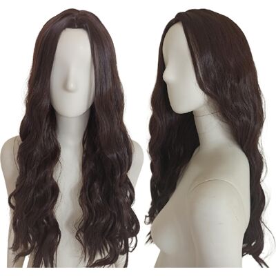 OEM Dunkelbraune, Gescheitelte Perücke Mit Langen Locken Hr OEM Dunkelbraune, Gescheitelte Perücke Mit Langen Locken Hr