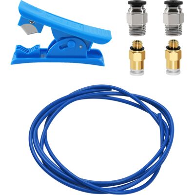 OEM 3d-drucker-kit: 2 Meter Ptfe-schlauch Für 1,75 Mm Filament Mit Ptfe-schlauchschneider, 2 Pc4-m6 Pneumatikverschraubungen Und 2 Pc4-m10 Pneumatikverschraubungen (blau). OEM 3d-drucker-kit: 2 Meter Ptfe-schlauch Für 1,75 Mm Filament Mit Ptfe-schlauchschneider, 2 Pc4-m6 Pneumatikverschraubungen Und 2 Pc4-m10 Pneumatikverschraubungen (blau).