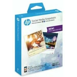 Hewlett Packard - hp Social Media Snapshots Removable Sticky Photo Paper-25 sht/10 x 13 cm Fotopapier Weiß Halb-Glanz