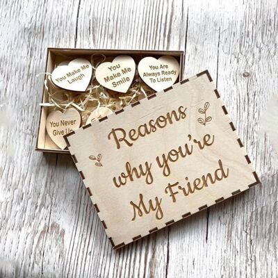 HEAT Personalisierte Geschenkbox Aus Holz Mit Eingravierten Herzen – Ein Einzigartiges Geschenk, Um Freundschaft Auszudrücken. Ideal Für Die Beste Freundin. HEAT Personalisierte Geschenkbox Aus Holz Mit Eingravierten Herzen – Ein Einzigartiges Geschenk, Um Freundschaft Auszudrücken. Ideal Für Die Beste Freundin.