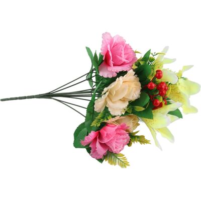 HEAT Künstlicher Lilien-pfingstrosen-strauß, Künstliche Blumen, Heimdekoration Für Geburtstag, Hochzeit, Ritual HEAT Künstlicher Lilien-pfingstrosen-strauß, Künstliche Blumen, Heimdekoration Für Geburtstag, Hochzeit, Ritual