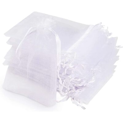 Minkurow Organza-beutel, 100 Transparente Beutel, 10 X 15 Cm, Weiße Organza-geschenkbeutel Mit Band Für Weihnachtsgeschenke, Organza-beutel Für Schmuck, Geschenke, Süßigkeiten, Hochzeit, Geburtstag Minkurow Organza-beutel, 100 Transparente Beutel, 10 X 15 Cm, Weiße Organza-geschenkbeutel Mit Band Für Weihnachtsgeschenke, Organza-beutel Für Schmuck, Geschenke, Süßigkeiten, Hochzeit, Geburtstag