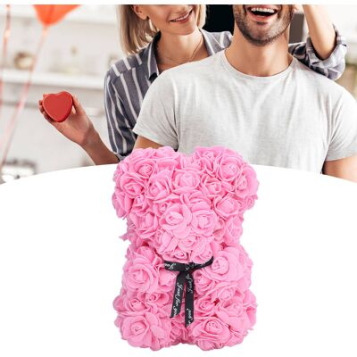 JUTE 25 Cm Großer Künstlicher Roter Rosenbär Zum Valentinstag, Rosa Geschenk Für Frauen JUTE 25 Cm Großer Künstlicher Roter Rosenbär Zum Valentinstag, Rosa Geschenk Für Frauen