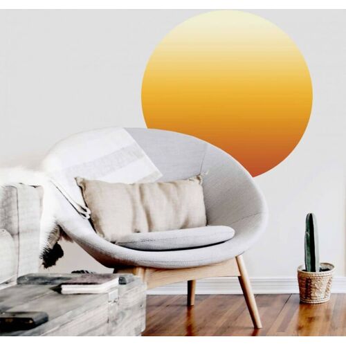 K&l Wall Art - selbstklebendes Wandtattoo Gelb Selbstklebende Tapete Sonne Ombre Ø50cm