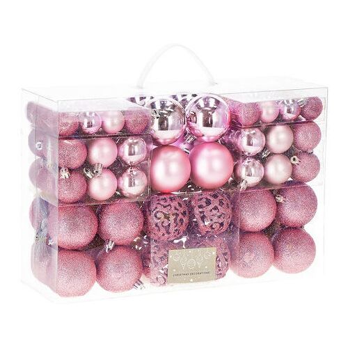 SPRINGOS Weihnachtskugeln 100 Stück. rosa