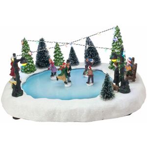 SPETEBO Led Weihnachts Dorf Szene Eisbahn - 32 x 24 cm - Beleuchtete Tisch Dekoration mit fahrenden Figuren SPETEBO Led Weihnachts Dorf Szene Eisbahn - 32 x 24 cm - Beleuchtete Tisch Dekoration mit fahrenden Figuren