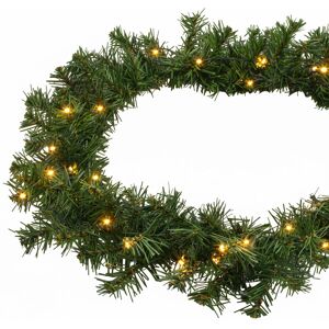 SPETEBO Außen Weihnachts-Girlande mit Lichterkette - 270 cm / 35 led - Künstliche Tannen Girlande warmweiß beleuchtet mit Timer Batterie betrieben SPETEBO Außen Weihnachts-Girlande mit Lichterkette - 270 cm / 35 led - Künstliche Tannen Girlande warmweiß beleuchtet mit Timer Batterie betrieben