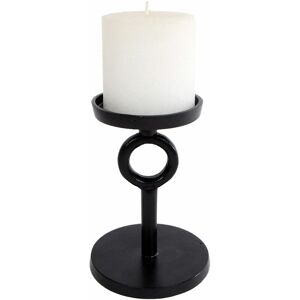 SPETEBO Alu Kerzenständer schwarz rund - 14 cm - Metall Tisch Deko Stumpen Kerzen Halter modern klein SPETEBO Alu Kerzenständer schwarz rund - 14 cm - Metall Tisch Deko Stumpen Kerzen Halter modern klein