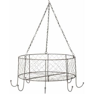 Spetebo - Metall Hängekorb grau 35 cm - 8 Haken - Deko Draht Korb Hänge Decken Regal Küche Spetebo - Metall Hängekorb grau 35 cm - 8 Haken - Deko Draht Korb Hänge Decken Regal Küche