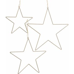 Spetebo - Metall Deko Sterne 3er Set gold - 50 / 40 / 30 cm - Weihnachts Wand Hänge Dekoration Spetebo - Metall Deko Sterne 3er Set gold - 50 / 40 / 30 cm - Weihnachts Wand Hänge Dekoration