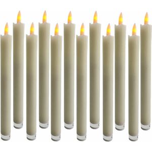 Spetebo - led Stabkerze creme 25 cm - 12er Set - Kerze flackernd Batterie betrieben Spetebo - led Stabkerze creme 25 cm - 12er Set - Kerze flackernd Batterie betrieben