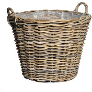 SPETEBO Rattan Pflanzkorb natur mit Henkeln - 42 cm - Weide Blumenkorb mit Folie - Garten Deko Flechtkorb Gartenkorb Weidenkorb Übertopf geflochten SPETEBO Rattan Pflanzkorb natur mit Henkeln - 42 cm - Weide Blumenkorb mit Folie - Garten Deko Flechtkorb Gartenkorb Weidenkorb Übertopf geflochten