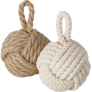 Spetebo - Türstopper Jute Knoten 2er Set in creme und beige - 14 cm - Türpuffer Kugel aus Strick im maritimen Design - Deko Seilknoten Türbremse Spetebo - Türstopper Jute Knoten 2er Set in creme und beige - 14 cm - Türpuffer Kugel aus Strick im maritimen Design - Deko Seilknoten Türbremse