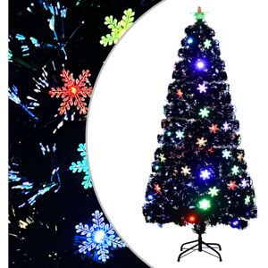 Weihnachtsbaum Mit Led-schneeflocken Schwarz 150 Cm Fiberoptik Vidaxl Weihnachtsbaum Mit Led-schneeflocken Schwarz 150 Cm Fiberoptik Vidaxl