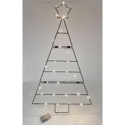 SPETEBO Beleuchteter Metall Baum Zum Hängen - Schwarz - Ca. 83x48 Cm - Led Weihnachtsbaum Zum Aufhängen SPETEBO Beleuchteter Metall Baum Zum Hängen - Schwarz - Ca. 83x48 Cm - Led Weihnachtsbaum Zum Aufhängen