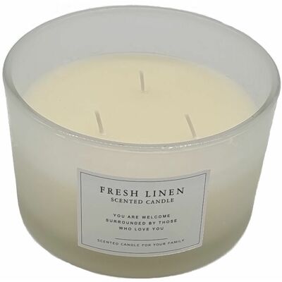 SPETEBO 3-docht Duftkerze Im Glas 13 Cm - Frische Wäsche Duft - Aroma Stumpenkerze Parfümiert Im Milchglas Mit Kork Deckel SPETEBO 3-docht Duftkerze Im Glas 13 Cm - Frische Wäsche Duft - Aroma Stumpenkerze Parfümiert Im Milchglas Mit Kork Deckel
