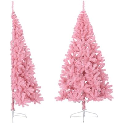 Künstlicher Halb-weihnachtsbaum Mit Ständer Rosa 240 Cm Pvc Vidaxl Künstlicher Halb-weihnachtsbaum Mit Ständer Rosa 240 Cm Pvc Vidaxl