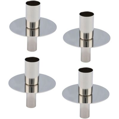 SPETEBO Metall Flaschen Kerzenhalter Silber - 4er Set / 8 Cm - Kerzenständer Für Stabkerzen Und Tafelkerzen - Weihnachten Advent Kerzen Ständer SPETEBO Metall Flaschen Kerzenhalter Silber - 4er Set / 8 Cm - Kerzenständer Für Stabkerzen Und Tafelkerzen - Weihnachten Advent Kerzen Ständer