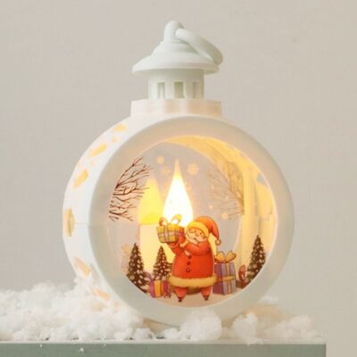 JUTE Kleine, Runde Led-kerze Im Retro-stil Aus Glas Und Kunststoff Mit Led-element, Weihnachtsdekoration Für Zuhause, Weißer Weihnachtsmann JUTE Kleine, Runde Led-kerze Im Retro-stil Aus Glas Und Kunststoff Mit Led-element, Weihnachtsdekoration Für Zuhause, Weißer Weihnachtsmann