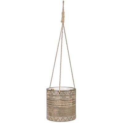 Bizzotto - Wandhängende Keramikvase 'geometrical' Mit Geometrischen Motiven, Rund -mistral Stil Bizzotto - Wandhängende Keramikvase 'geometrical' Mit Geometrischen Motiven, Rund -mistral Stil