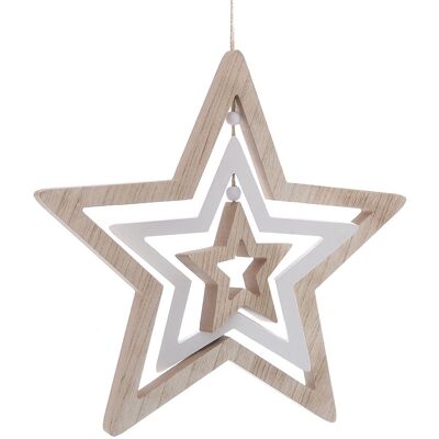 SPETEBO Deko Mobile Aus Holz - Motiv: Stern / 36 Cm - Dekofigur Sterne Zum Aufhängen Holzstern Hängedeko Deko SPETEBO Deko Mobile Aus Holz - Motiv: Stern / 36 Cm - Dekofigur Sterne Zum Aufhängen Holzstern Hängedeko Deko