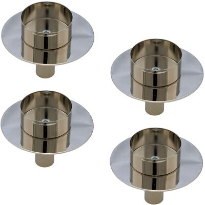Spetebo - Flaschen Teelicht Halter Aus Metall - 4er Set / 7,5 Cm - Silber Spetebo - Flaschen Teelicht Halter Aus Metall - 4er Set / 7,5 Cm - Silber