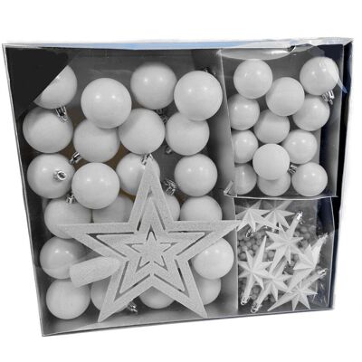 SPETEBO Kunststoff Christbaumschmuck 45 Teile Set - Weiß - Shatterproof Weihnachtskugeln Bruchsicher - Tannenbaum Weihnachtsbaum Christbaum Zierschmuck SPETEBO Kunststoff Christbaumschmuck 45 Teile Set - Weiß - Shatterproof Weihnachtskugeln Bruchsicher - Tannenbaum Weihnachtsbaum Christbaum Zierschmuck