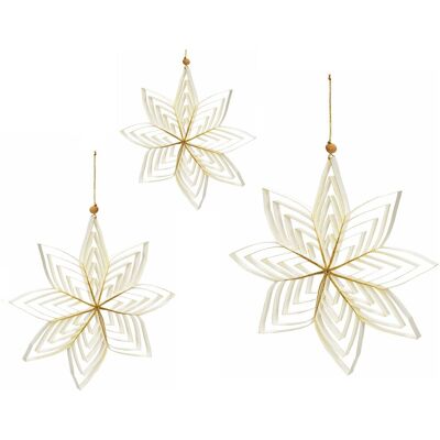 SPETEBO Weihnachtsstern 3d Aus Papier In Weiß 3er Set - 15 / 20 / 30 Cm - Weihnachts Deko Hänger Mit Goldenem Glitzer SPETEBO Weihnachtsstern 3d Aus Papier In Weiß 3er Set - 15 / 20 / 30 Cm - Weihnachts Deko Hänger Mit Goldenem Glitzer