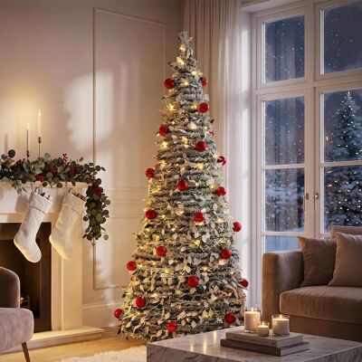 Ecd Germany Künstlicher Pop-up-weihnachtsbaum 180 Cm Mit Deko & Beleuchtung, Tannenbaum Faltbar Mit Lichterkette & Kugeln, Weihnachtsdeko Innen, Christbaum Beschneit, Kunstbaum Schnellaufbau, Warmweiß Ecd Germany Künstlicher Pop-up-weihnachtsbaum 180 Cm Mit Deko & Beleuchtung, Tannenbaum Faltbar Mit Lichterkette & Kugeln, Weihnachtsdeko Innen, Christbaum Beschneit, Kunstbaum Schnellaufbau, Warmweiß