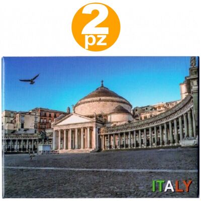 TRADE SHOP TRAESIO Trade Shop - 2 Stücke Magnet Souvenir Piazza Plebiscito Neapel Denkmäler Kühlschrankmagnet Aus Kunststoff - TRADE SHOP TRAESIO Trade Shop - 2 Stücke Magnet Souvenir Piazza Plebiscito Neapel Denkmäler Kühlschrankmagnet Aus Kunststoff -