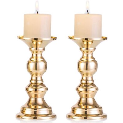 OEM Ein Zweiteiliges Set Goldener Kerzenhalter Aus Metall Ideal Als Dekoration Für Hochzeiten Sie Sind Für 50-mm-kerzen Geeignet Und Eine Perfekte OEM Ein Zweiteiliges Set Goldener Kerzenhalter Aus Metall Ideal Als Dekoration Für Hochzeiten Sie Sind Für 50-mm-kerzen Geeignet Und Eine Perfekte
