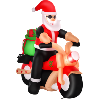 Homcom Aufblasbarer Weihnachtsmann Auf Einem Motorrad 165 Cm Led Mit Gebläse Weihnachts-party Weihnachtsdekoration Polyester Weiß+rot+grün 180 X 90 X 165 Cm Homcom Aufblasbarer Weihnachtsmann Auf Einem Motorrad 165 Cm Led Mit Gebläse Weihnachts-party Weihnachtsdekoration Polyester Weiß+rot+grün 180 X 90 X 165 Cm
