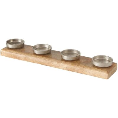 SPETEBO Mango Adventskerzenhalter Xl Für 4 Kerzen - 50 X 10 Cm - Holz Aluminium Kerzenständer SPETEBO Mango Adventskerzenhalter Xl Für 4 Kerzen - 50 X 10 Cm - Holz Aluminium Kerzenständer