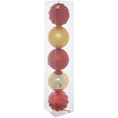 ATMOSPHERA Set Mit 5 Weihnachtskugeln Aus Kunststoff In Verschiedenen Farben, Durchmesser 150 Mm - ATMOSPHERA Set Mit 5 Weihnachtskugeln Aus Kunststoff In Verschiedenen Farben, Durchmesser 150 Mm -