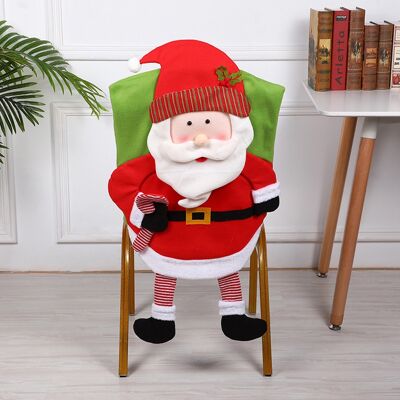 AUCO Weihnachtsdeko-set Mit Weihnachtsmann, Elfen-stuhlbezug Und Ornamenten Für Partys AUCO Weihnachtsdeko-set Mit Weihnachtsmann, Elfen-stuhlbezug Und Ornamenten Für Partys