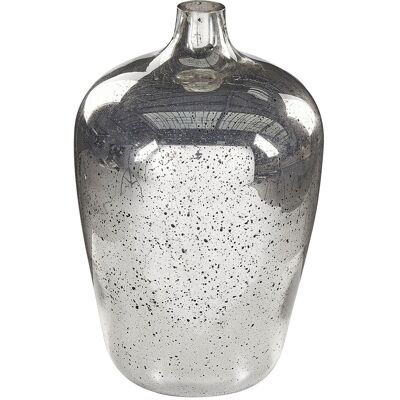 Beliani Silber Glas Blumenvase Handgefertigt 40cm - Blumenvase Beliani Silber Glas Blumenvase Handgefertigt 40cm - Blumenvase